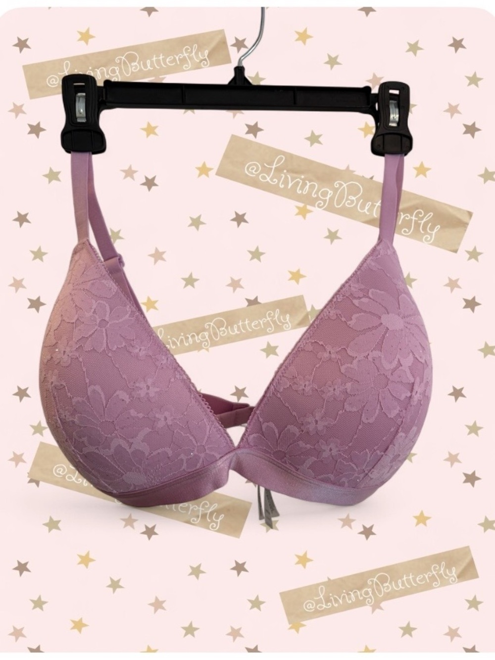 PINK Victoria's Secret Lavender PINK Wink™ Push-Up Triangle Bralette Size L - DD